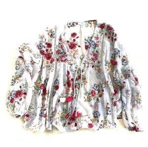 Time and Tru XL sheer open front blouse